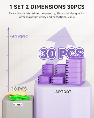 ARTDOT 30-Piece Stackable Tray Set Diamond Art Kits for Adults, Interlocking Diamond Painting Accessories and Tools(Purple) - Image 5