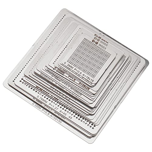 Ellbest 36pcs BGA Reballing Stencils Rework Station, Universal Steel Template Mesh Directly Heat Set Kit for Laptop CPU Repair Tools - Image 1