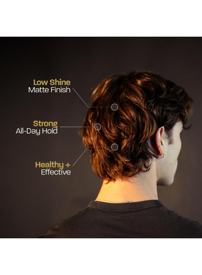 Based Bodyworks طين شعر للرجال، طين شعر فاخر مع تثبيت قوي، لمسة نسيج، وبدون لمعان، طين تصفيف للشعر المتوسط، الكثيف، المستقيم، أو المموج، عطر خشب الصندل (3 أوقية/90 جرام عبوة واحدة) - Image 4