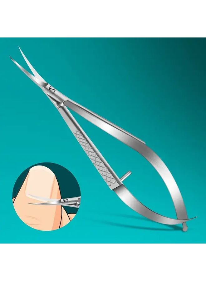 مقصات أظافر احترافية من الفولاذ المقاوم للصدأ ومقصات الجلد باللون الفضي - أداة العناية المنزلية بالأظافر - Image 2