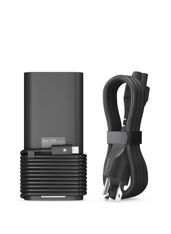 130W Laptop Charger USB C for Dell XPS 15 16 17 9575 2in1 9500 9530 9700 9730 Precision 3490 5490 5550 5750 5770 3560 Latitude 7410 7310 7210 9410 9510 5420 5520 5510 Type C AC Adapter  - Image 1