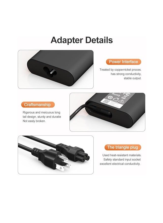 130W Laptop Charger USB C for Dell XPS 15 16 17 9575 2in1 9500 9530 9700 9730 Precision 3490 5490 5550 5750 5770 3560 Latitude 7410 7310 7210 9410 9510 5420 5520 5510 Type C AC Adapter  - Image 2