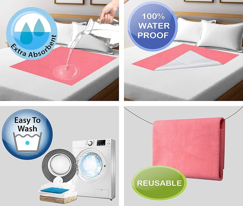 Tensifree Instadry Anti-Piling Fleece Extra Absorbent Quick Dry Sheet for Baby, Baby Bed Protector, Waterproof Baby Sheet, (Medium, 2) - Image 5