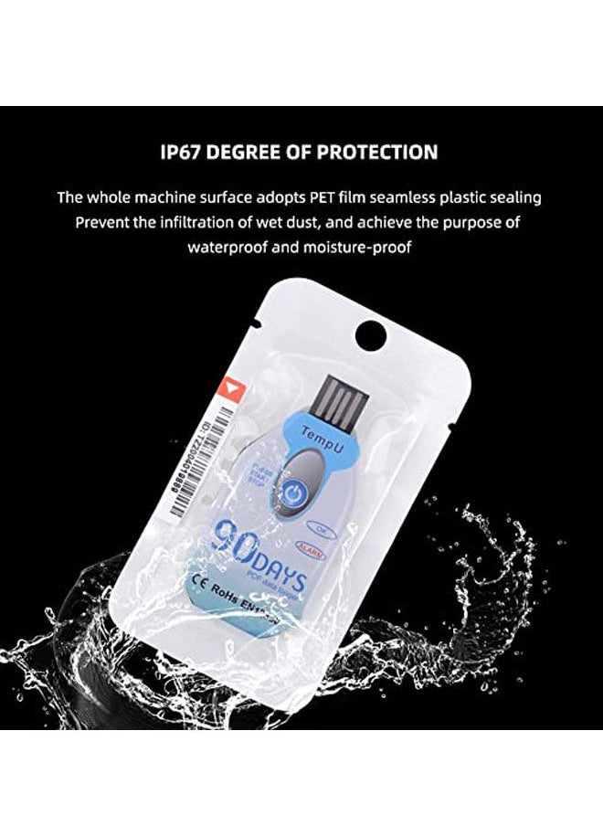 Generic - 90-day Temperature Recorder Waterproof USB 2.0 PDF Disposable Temperature Data Logger Blue - Image 1