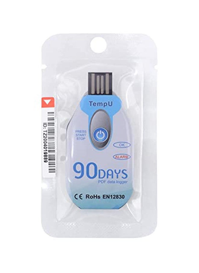 Generic - 90-day Temperature Recorder Waterproof USB 2.0 PDF Disposable Temperature Data Logger Blue - Image 1