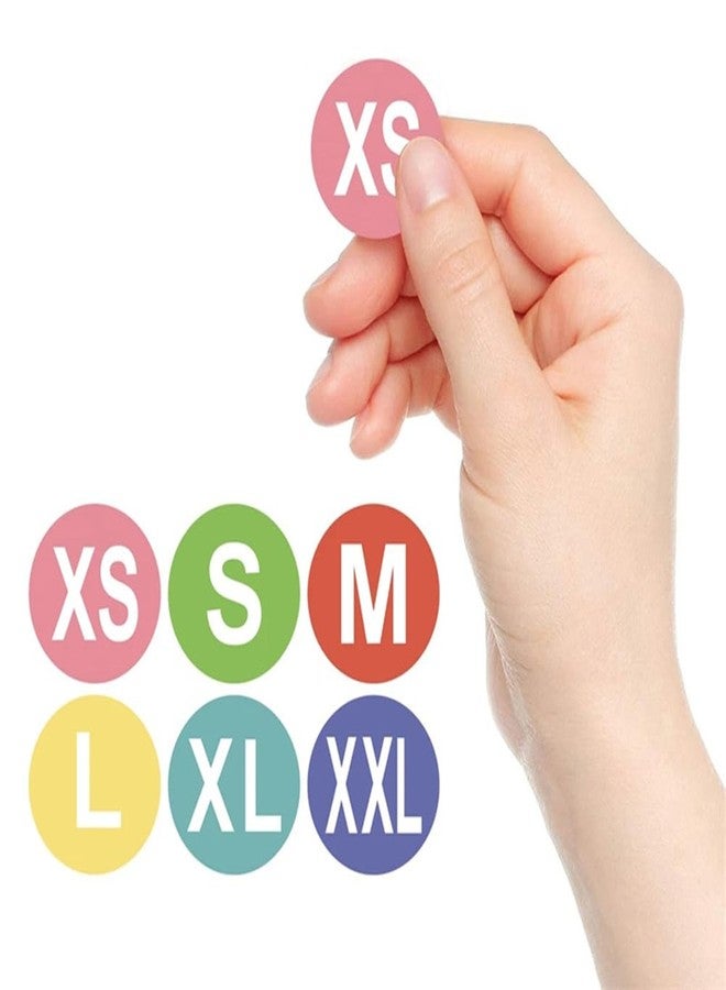 Elandy 10 Sheets(350PCS) 1 inch Clothing Size Stickers Labels Round Adhesive Apparel Circle Size Labels for Clothing T Shirts Trousers Skirt Retail 7 Sizes (XS-XXXL) - Image 3