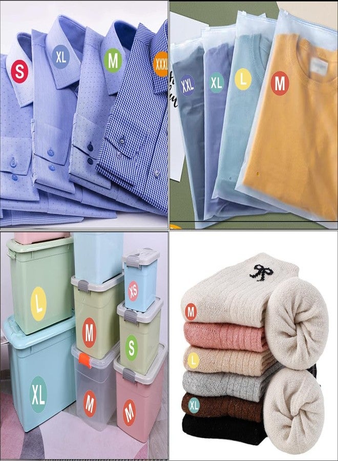 Elandy 10 Sheets(350PCS) 1 inch Clothing Size Stickers Labels Round Adhesive Apparel Circle Size Labels for Clothing T Shirts Trousers Skirt Retail 7 Sizes (XS-XXXL) - Image 4