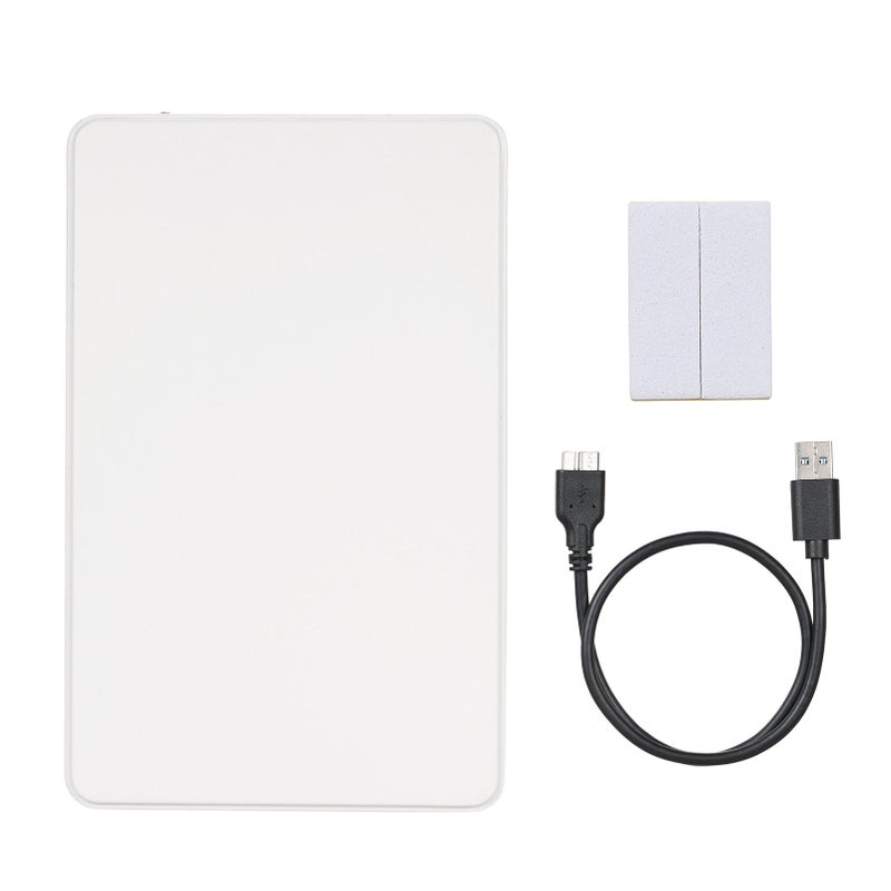 حاوية قرص صلب بحجم 2.5 بوصة، غلاف خارجي لأقراص الصلبة/الأقراص الصلبة الحالة SSD بواسطة USB3.0، حاوية قرص صلب SATA، تصميم بدون أدوات، تثبيت سهل، قشرة من البلاستيك الأكريليكي ABS، لون أبيض - Image 4