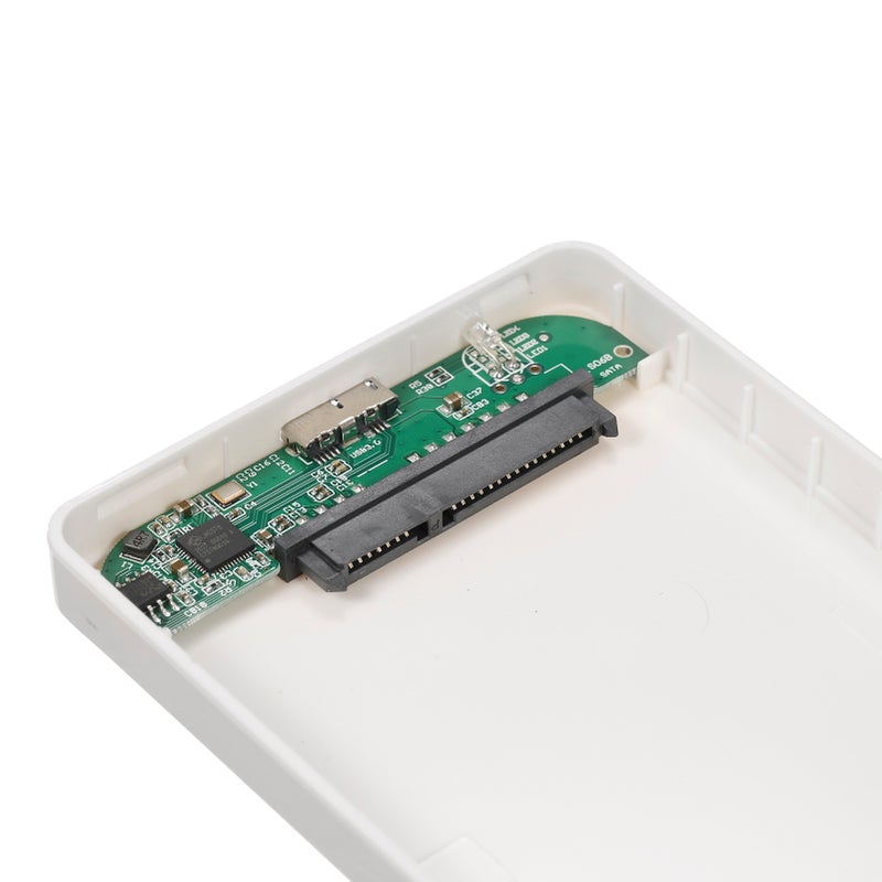 حاوية قرص صلب بحجم 2.5 بوصة، غلاف خارجي لأقراص الصلبة/الأقراص الصلبة الحالة SSD بواسطة USB3.0، حاوية قرص صلب SATA، تصميم بدون أدوات، تثبيت سهل، قشرة من البلاستيك الأكريليكي ABS، لون أبيض - Image 2