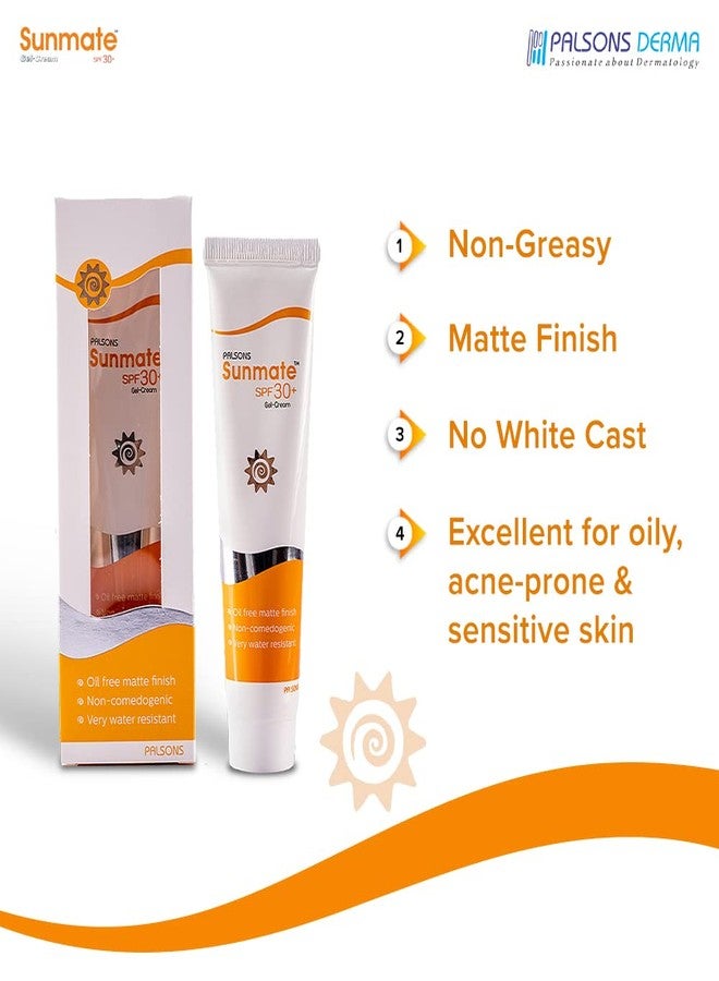 Sun-Mate Sunmate Gel Cream SPF 30+ Sunscreen 50 gm | For Oily and Acne Prone Skin I Oil Free, Non-Greasy, Matte Finish, No White Cast, Non Comedogenic | BOOTS 5 Star Rated | PA +++ | Very Water Resistant - Image 3