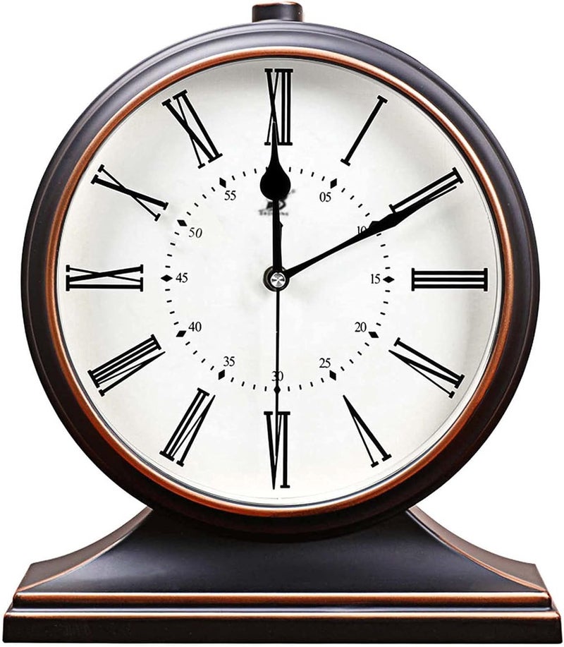 Igtazy Vintage Mantle Clock for Table Decor,Modern Desk Clock Battery Operated for Living Room,Bedroom,Office,Fireplace Mantel,Shelf Decor (Black) - Image 1