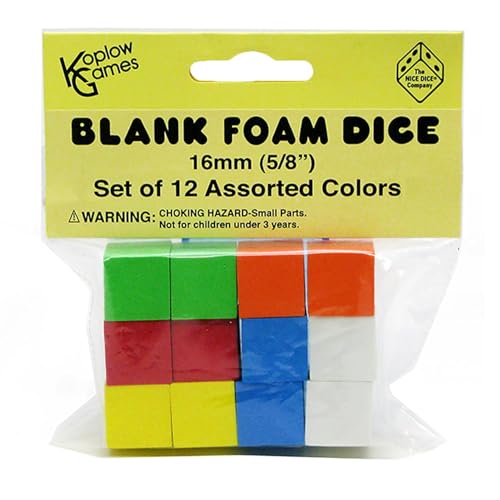 Koplow Games Assorted 16 mm Foam Blank DiceKOP17335 - Image 1