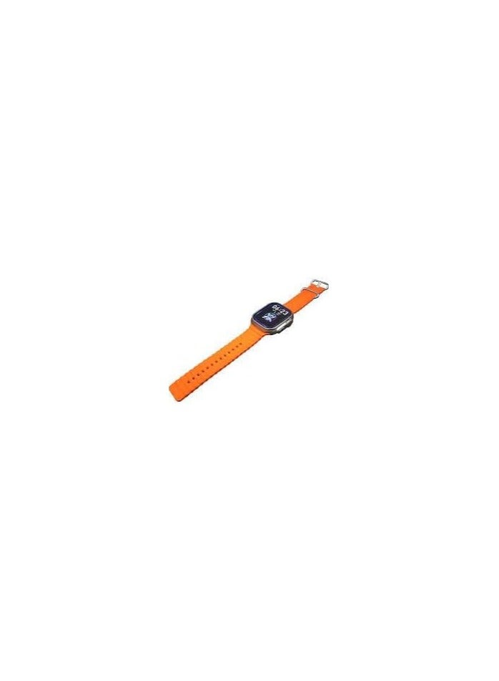 W&O X9+ Ultra 2 Smart Watch for Men, 49mm Large AMOLED Display, NFC Bluetooth Call/GBT Chat/Compass - Gold with Orange Strap - Image 2