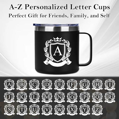 MNZZ Personalized 14 Oz Insulated Coffee Mug with Lid Travel Large Cup Adult Men Guy Him Brother Dad Boyfriend Uncle Niece Best Friendship Grandpa Grandfather Husband Son Happy Birthday Cool Unique Gifts,J - Image 2