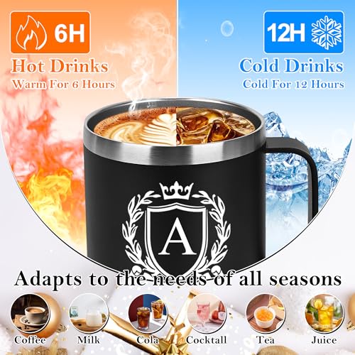MNZZ Personalized 14 Oz Insulated Coffee Mug with Lid Travel Large Cup Adult Men Guy Him Brother Dad Boyfriend Uncle Niece Best Friendship Grandpa Grandfather Husband Son Happy Birthday Cool Unique Gifts,J - Image 4