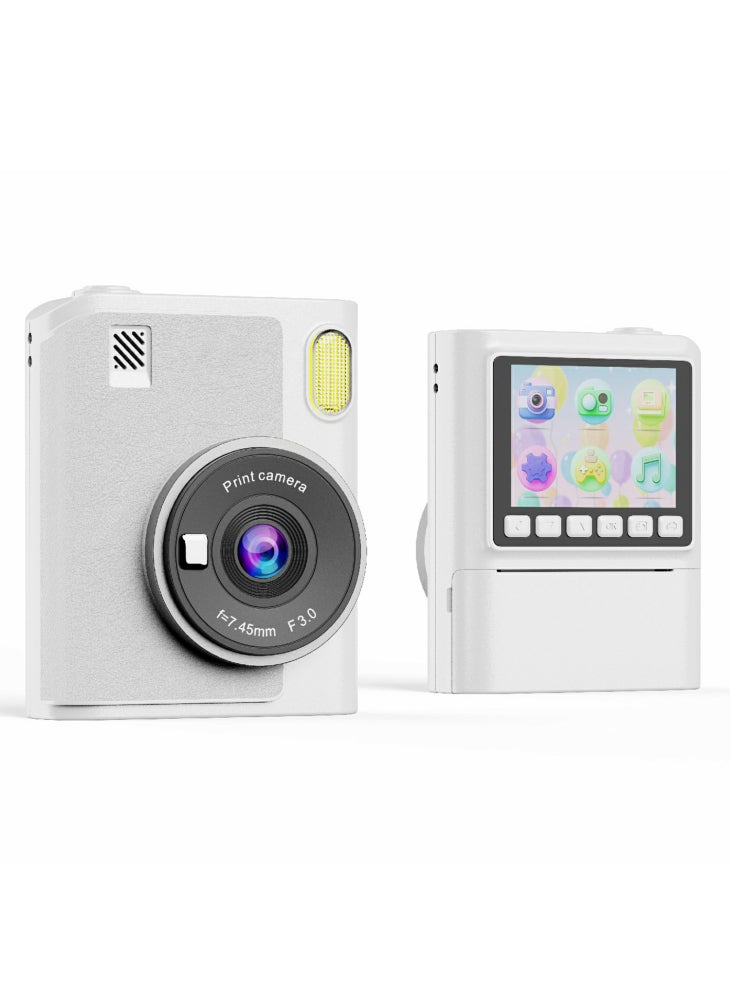 Generic Z900 2.4 Inch Instant Print Camera Kids HD Video Recorder Support Monochrome Printing - White - Image 2