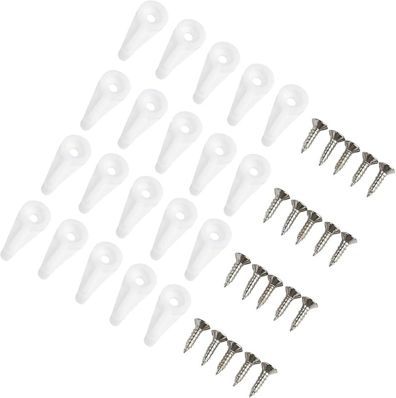 مشابك تركيب الحائط للمرايا 20 قطعة مجموعة تثبيت بلاستيكية مع مسامير للوحة زجاجية بدون إطار - Image 3