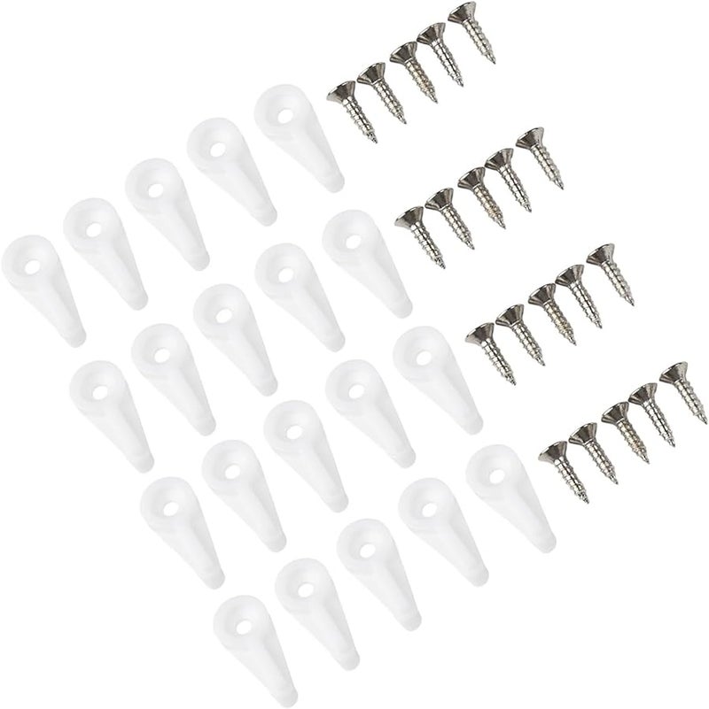 مشابك تركيب الحائط للمرايا 20 قطعة مجموعة تثبيت بلاستيكية مع مسامير للوحة زجاجية بدون إطار - Image 4
