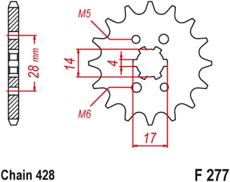 QASULER Motorcycle Front Sprocket 428 13T - Image 2