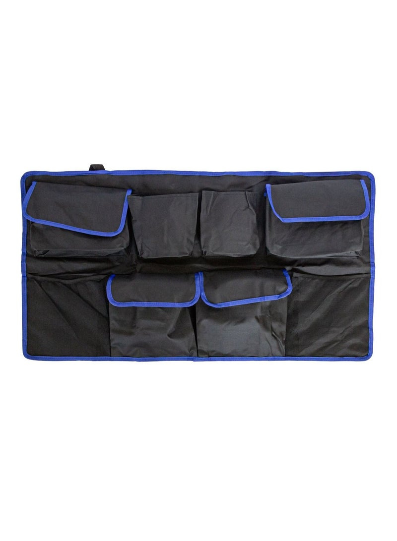 FORSAGE Forsage Car Backseat Storage Mesh Folding Multipurpose Trunk Organizer, Black/Blue