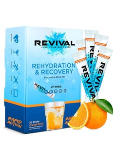 Revival Rapid Rehydration Electrolytes Powder - High Strength Vitamin C, B1, B3, B5, B12 Supplement Sachet Drink, Effervescent Electrolyte Hydration (Orange Burst, 30 Count (Pack of 1)) - pzsku/Z25E149378A0AE9A434BBZ/45/_/1718275690/ff8b5010-6666-4847-a374-e398937aaff5