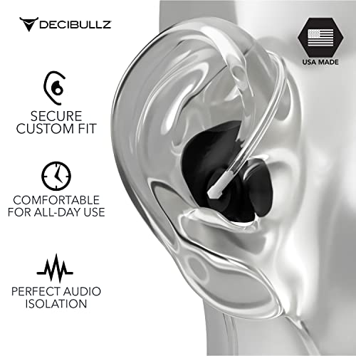 Decibullz Custom Molded Security Radio Surveillance Earpiece Set, Thermo-Fit Designed for Clear Acoustic Tube Radios, Isolation - Image 4