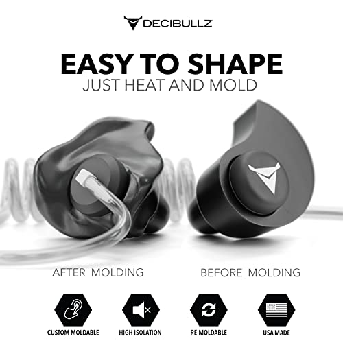 Decibullz Custom Molded Security Radio Surveillance Earpiece Set, Thermo-Fit Designed for Clear Acoustic Tube Radios, Isolation - Image 2