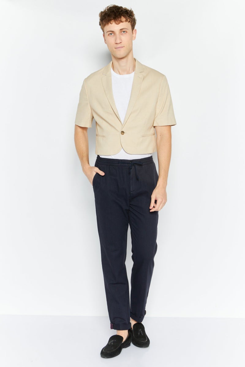 Asos Design Men Regular Fit Textured Short Sleeve Blazer, Tan  - Image 2