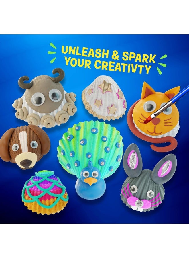 RedMapleTEK Kids Shell Painting Craft Kit, DIY Creative Art Set with Seashells, Paints, Clay & Googly Eyes, Ages 6+ - Image 5