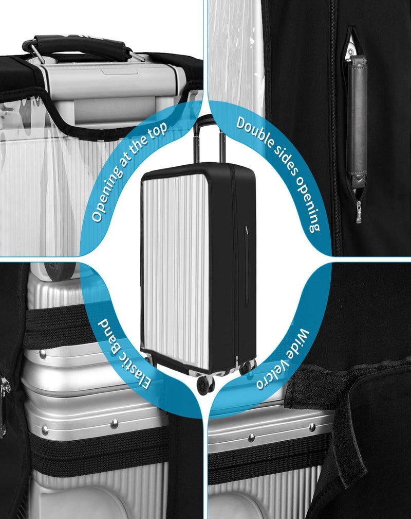 Yotako Upgraded Double Zippered Transparent PVC Suitcase Cover, No Disassembly Required Clear Luggage Protector for Suitcase Luggage Protector Cover 24'' - Image 5