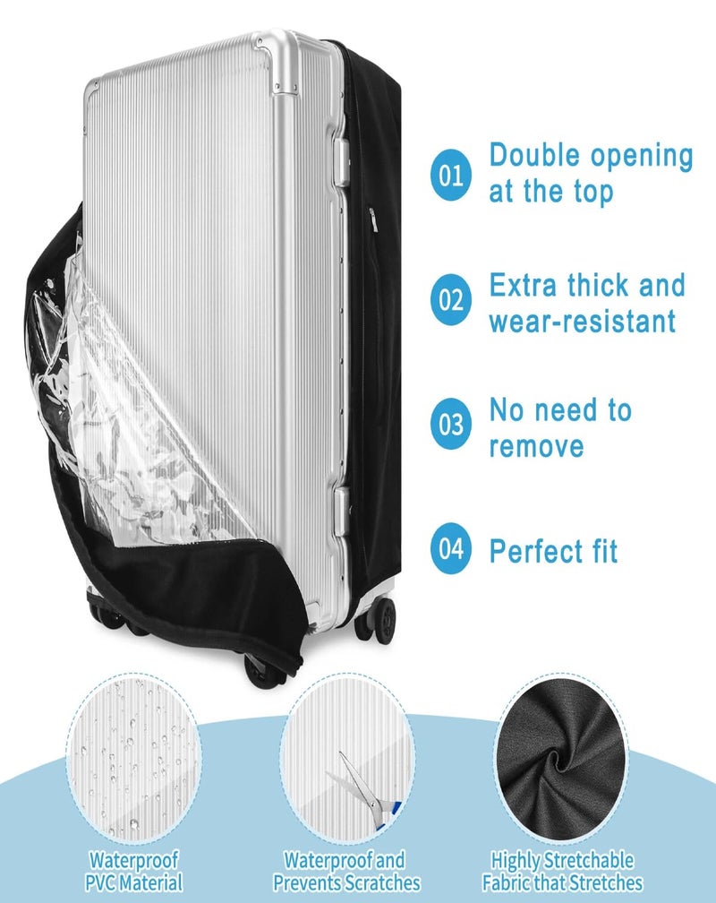 Yotako Upgraded Double Zippered Transparent PVC Suitcase Cover, No Disassembly Required Clear Luggage Protector for Suitcase Luggage Protector Cover 24'' - Image 2