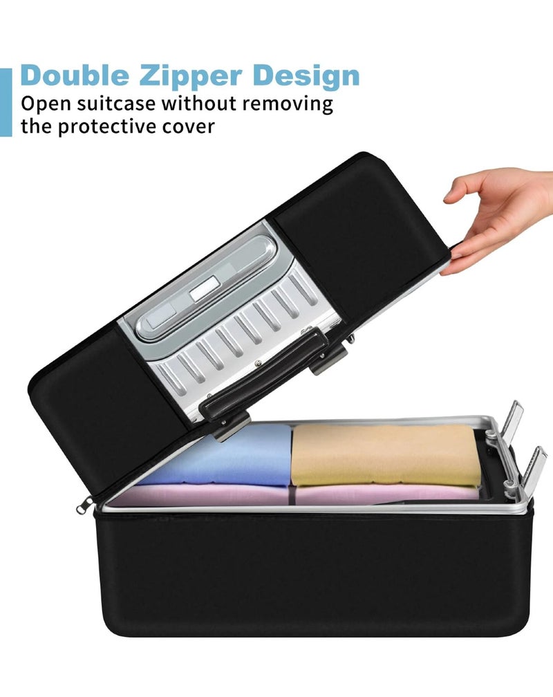 Yotako Upgraded Double Zippered Transparent PVC Suitcase Cover, No Disassembly Required Clear Luggage Protector for Suitcase Luggage Protector Cover 24'' - Image 4
