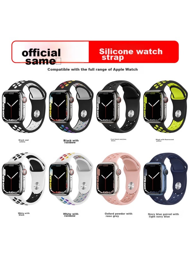 Bho Suitable For Apple Watch Bands, Apple Watch S10/ultra2/s9 Sports Band, Iwatch S8/7/6/5/4/se Breathable Hole Silicone Strap - Image 2