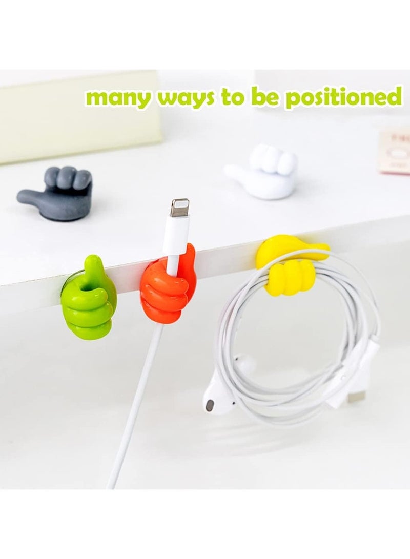 Hand Shape Cable Clips, Wall Hook, USB Cord Holders Cable Management For Hanging (Pack Of 10) Silicone Hooks Cord Holders Self-Adhesive Home/Office/Cars (Multicolor) - Image 4