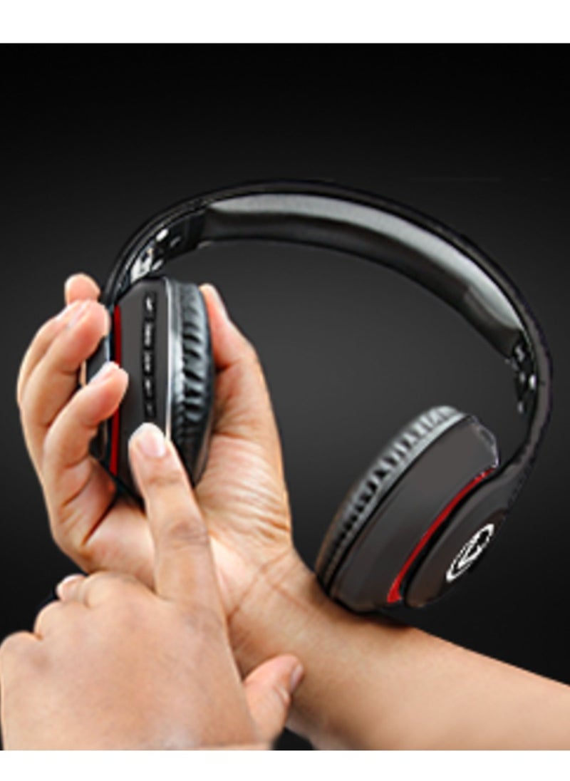 Volkano - Volkano Impulse Series Bluetooth Wireless Head Phones with FM Radio, Extendable, Hands - Free Calling, AUX Input, SD Card Reader - Black, 1 Year Warranty - Image 1