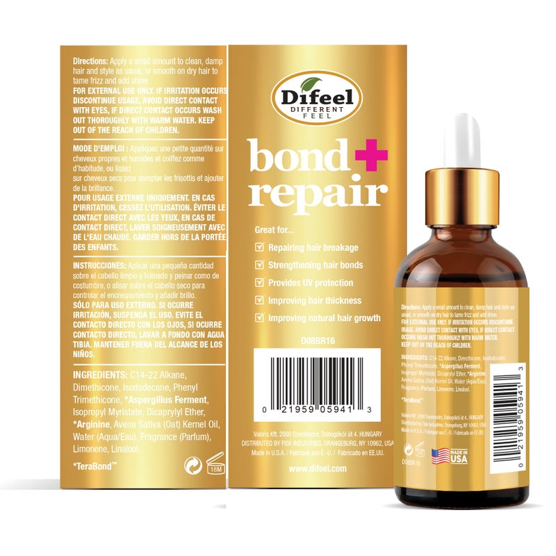 Difeel Bond & Repair Miracle Hair Oil 1.65 oz. - Deep Bond Restore Treatment Oil for Hair, Nourishing Oil Hair Treatment for Dry, Damaged Hair - Image 2