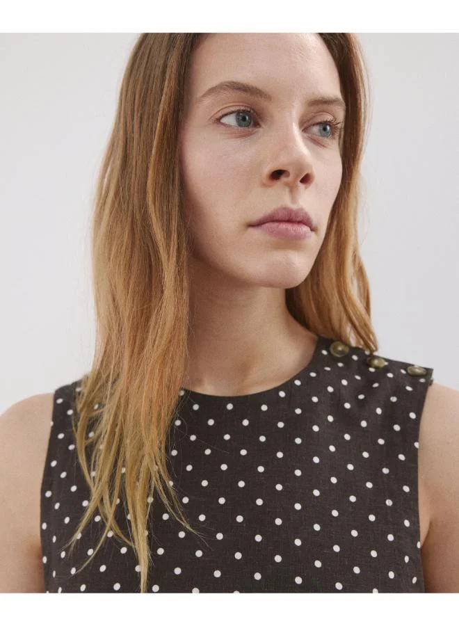 MANGO  Linen polka dot top for Women | Best Price UAE