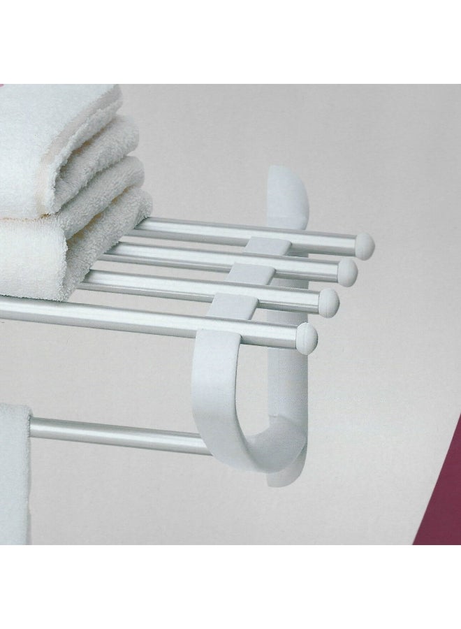 بريمانوفا حامل منشفة عالي الجودة وقوي للتثبيت على الحائط باللونين الأبيض والفضي، بأبعاد 20 × 29.5 × 53 سم - Image 2