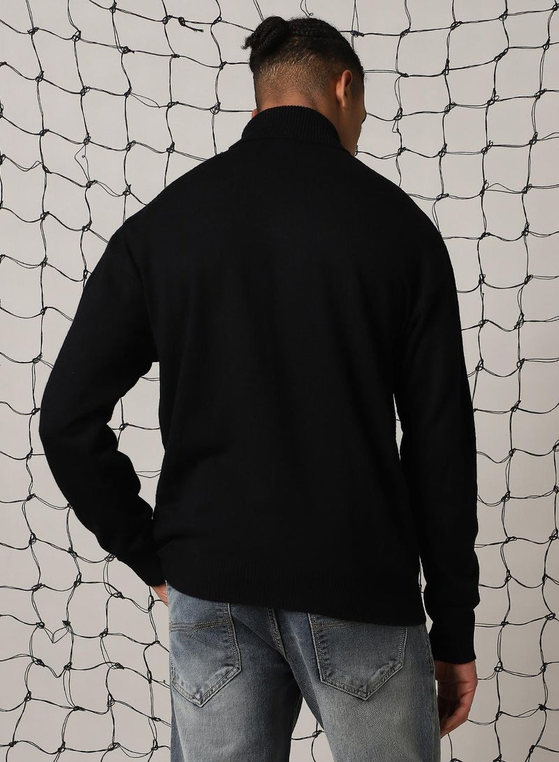 Hubberholme Men's Multicoloured 100% Acrylic Solid Oversized Sweater  - Image 3