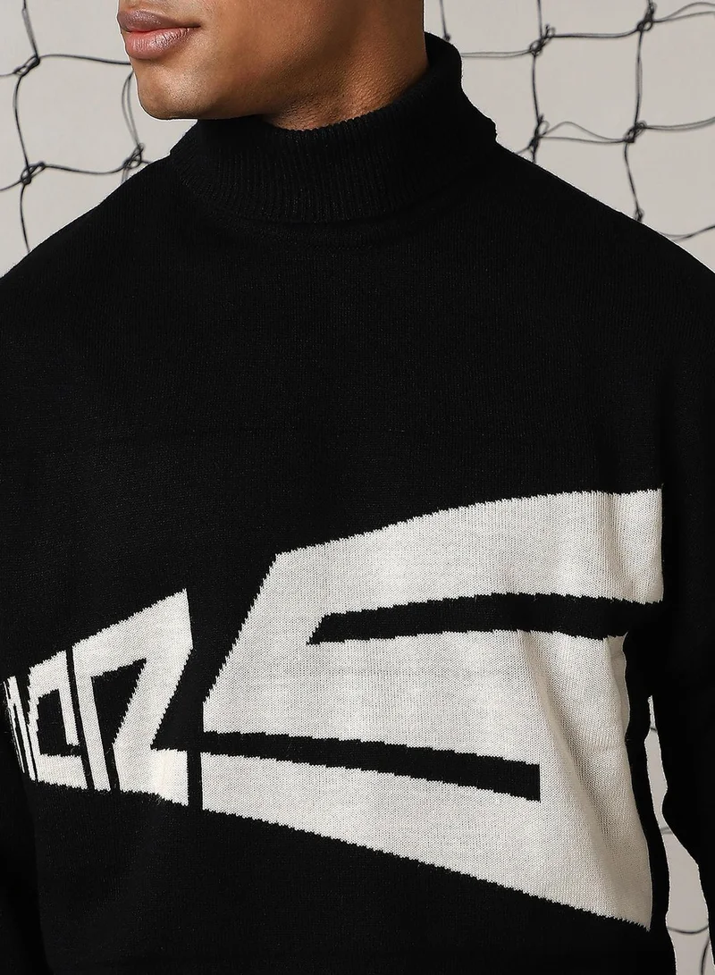 Hubberholme Men's Multicoloured 100% Acrylic Solid Oversized Sweater