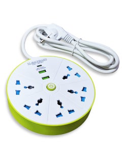 Generic Circular Electric Power strip - 2000 watt, 10 A / 220-250V , with 5 Outlet , 1.5M cable , 2 Port USB and 1 port type-c for Laptop, PC, MacBook , Home and Office Electrical appliances and Mobile charger  - Image 3