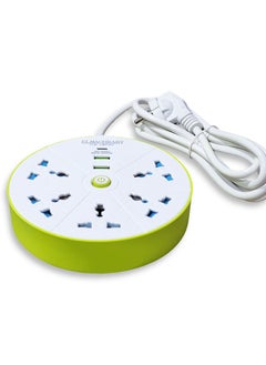 Generic Circular Electric Power strip - 2000 watt, 10 A / 220-250V , with 5 Outlet , 1.5M cable , 2 Port USB and 1 port type-c for Laptop, PC, MacBook , Home and Office Electrical appliances and Mobile charger  - Image 4