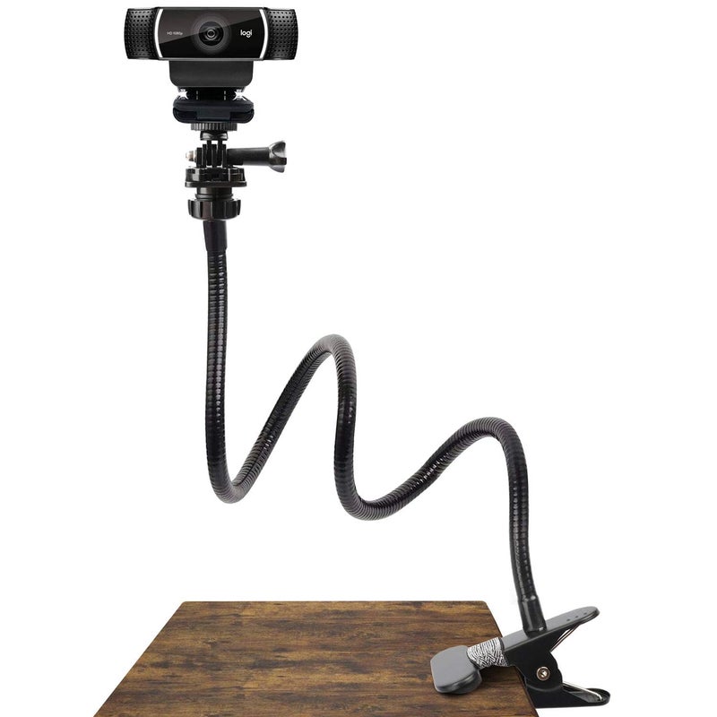 Pipishell 25 Inch Webcam Stand, Flexible Desk Mount Clamp Gooseneck Stand for Logitech Webcam C960 C930e C930 C920 C920S C922x C922 Brio 4K C925e C615 and Other Devices with 1/4" Thread-PIWS01 - Image 1