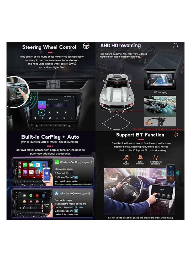 SHEZA STAR Android Car Stereo for Hyundai SONATA 2011-2014 4GB RAM 64GB ROM 9 Inch Support Apple Carplay, MirrorLink WiFi BT, 2.5D IPS Touch Screen with AHD Camera Included - Image 2