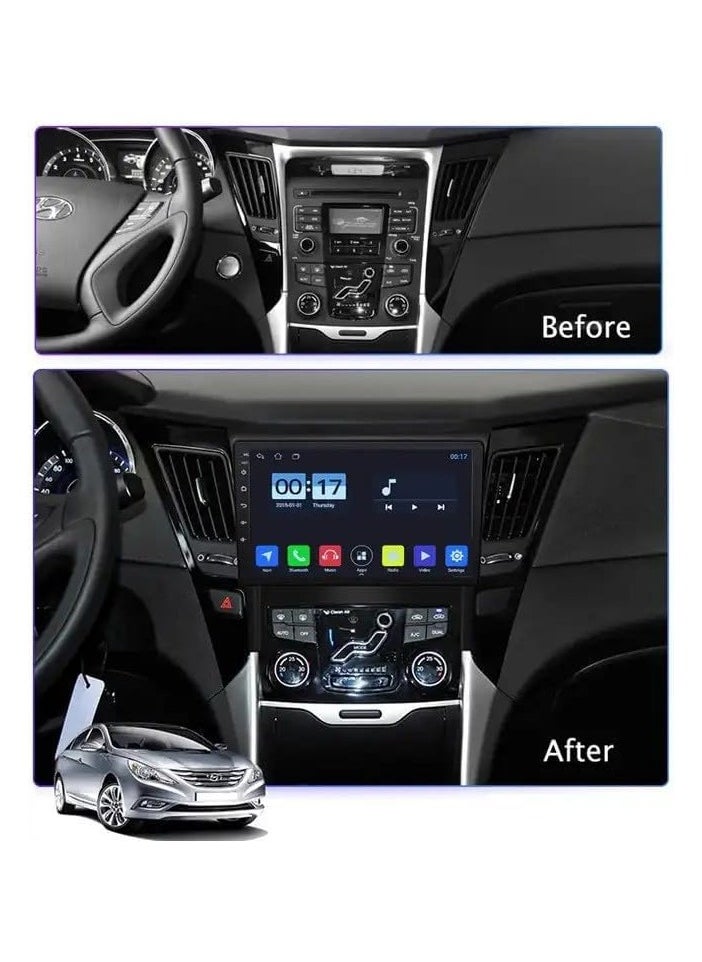 SHEZA STAR Android Car Stereo for Hyundai SONATA 2011-2014 4GB RAM 64GB ROM 9 Inch Support Apple Carplay, MirrorLink WiFi BT, 2.5D IPS Touch Screen with AHD Camera Included - Image 1