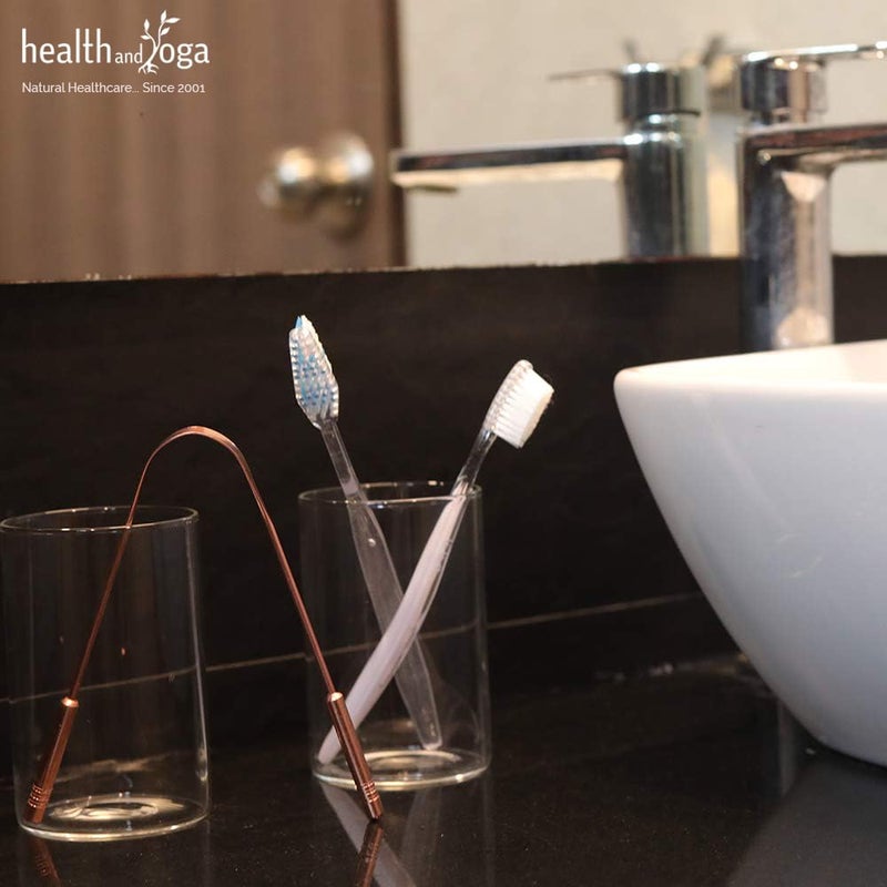 HealthAndYoga® qSwipe Copper Tongue Cleaner (Set of 2) - Premium Design- Flexible & Smooth, Thick Handles for Firm Grip - Oral Hygiene Tool - Removes Bad breath & Plaque, Improves taste- Men & Women - Image 3