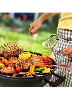 MARKQ BBQ Skewers 60 cm Stainless Steel Kebab Skewer with Wooden Handle for Roasting Barbecue Grilling Camping Bonfire  - Image 2