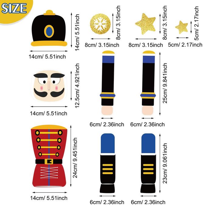 Frienda 10 Pcs Christmas Nutcracker Refrigerator Magnets Xmas Nutcracker Fridge Magnet Stickers Cute Funny Soldier Nutcracker Sign Christmas Holiday Door Garage Office Cabinets Decoration (Red Blue,Classic) - Image 3