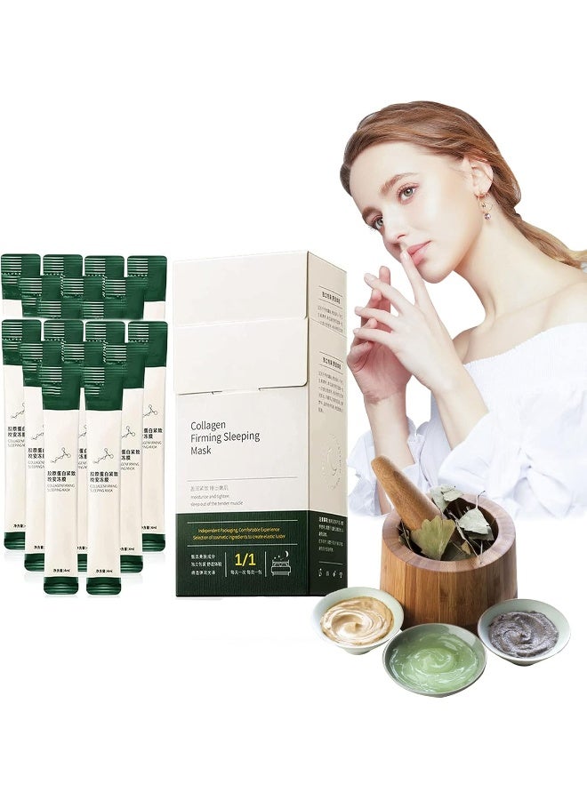 Korean Collagen Firming Mask - Wash Free Collagen Firming Mask, Collagen Firming Sleeping Mask Gel Moisturizing Whitening Anti Aging (40Pcs) - Image 1
