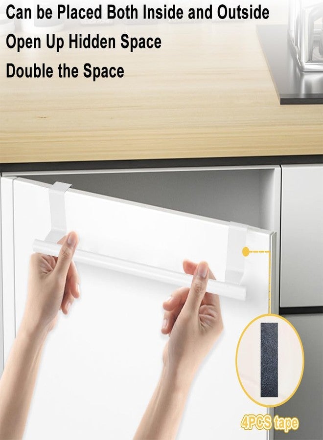 DIBALIYI Cabinet Door Towel Bar, Dish Towel Rack for Cabinet, Stainless Steel Kitchen Towel Holder, Over The Door Hand Towel Hanger for Kitchen Bathroom Cupboard, 2 Pack (2*Small White) - Image 5